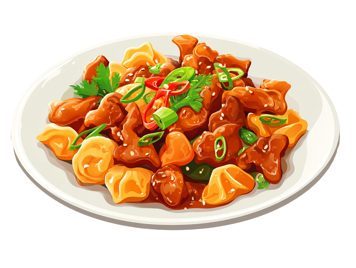卡通午餐炸鸡块素材