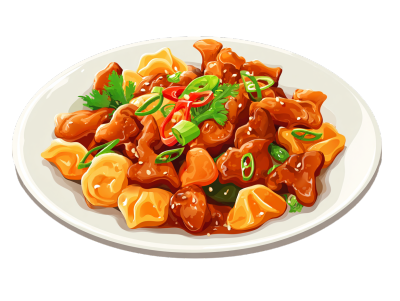 卡通午餐炸鸡块素材