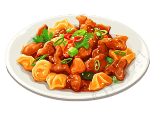 卡通午餐炸鸡块素材