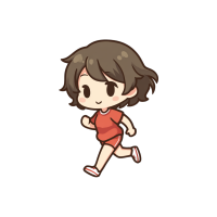 红衣女孩跑步PNG素材