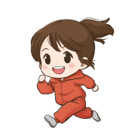 红衣女孩跑步PNG插画