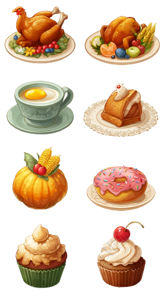 卡通午餐创意插图