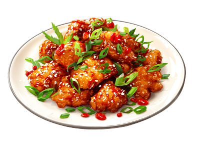 卡通午餐炸鸡块元素