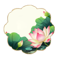 粉色荷花简约线条插图