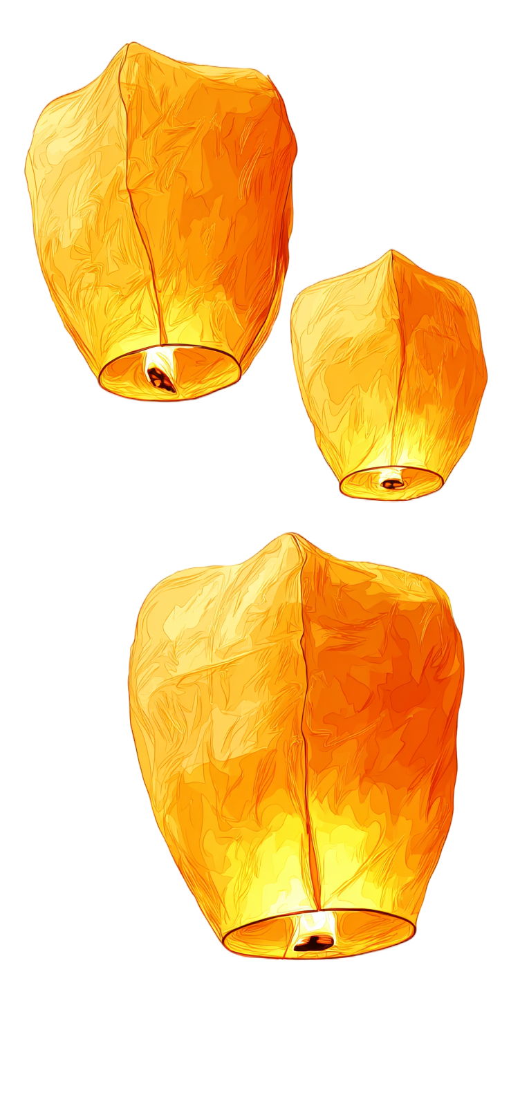 中秋节孔明灯插画