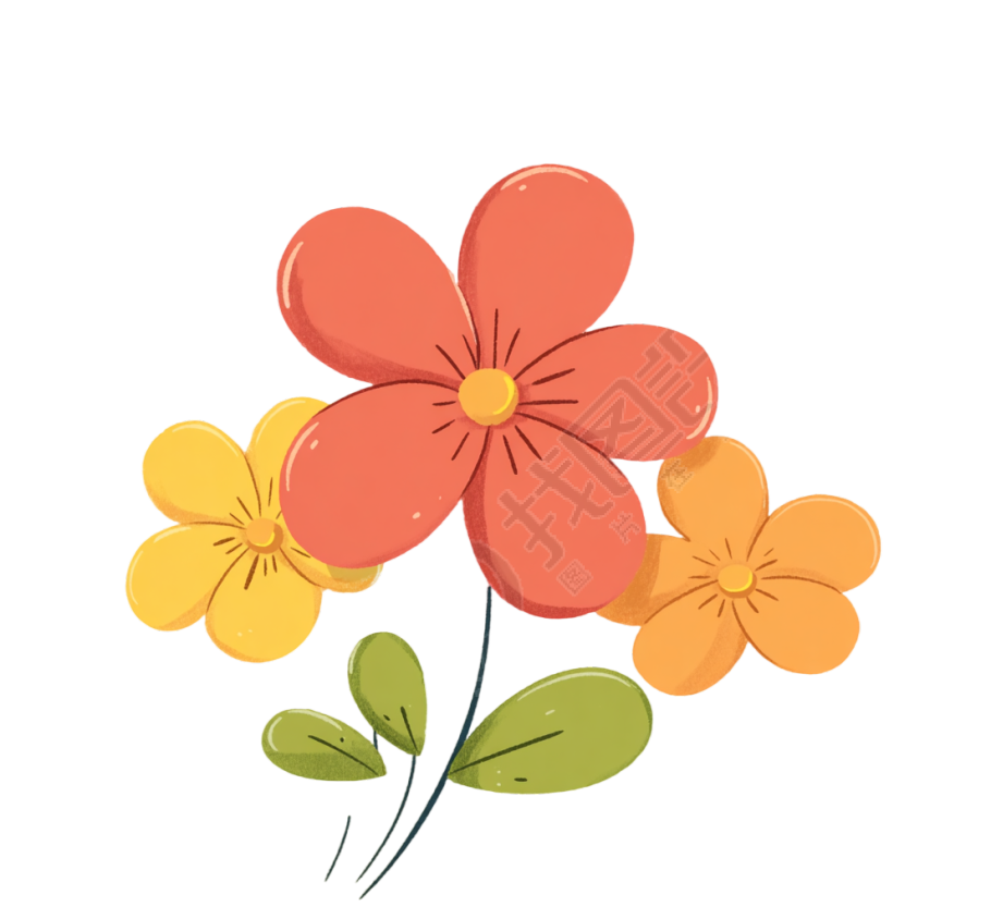 可爱花卉简约插图