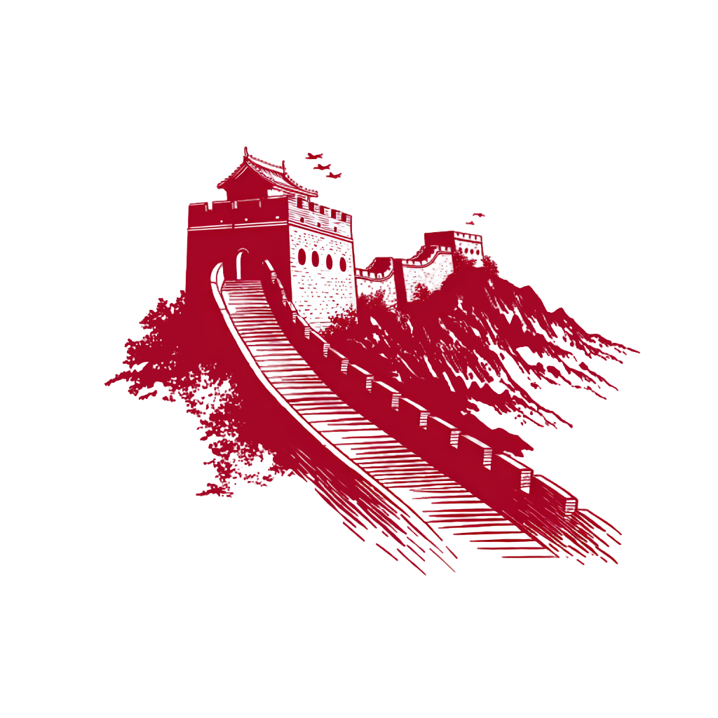 国庆节红色长城简约元素
