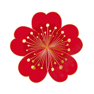 红色花朵创意设计元素