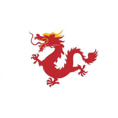 中国龙剪影国庆节插图