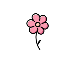 简约粉色花朵元素
