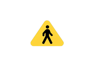 黄色人形警示PNG插图