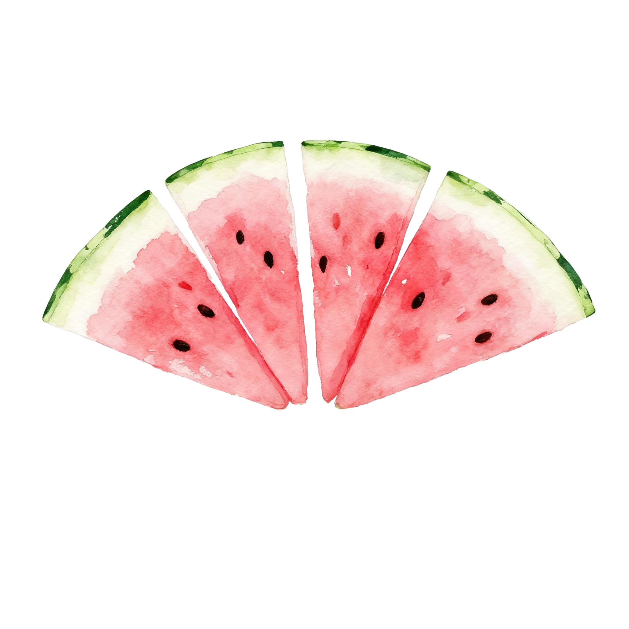 西瓜水彩画风格素材