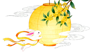 中秋节玉兔桂花元素