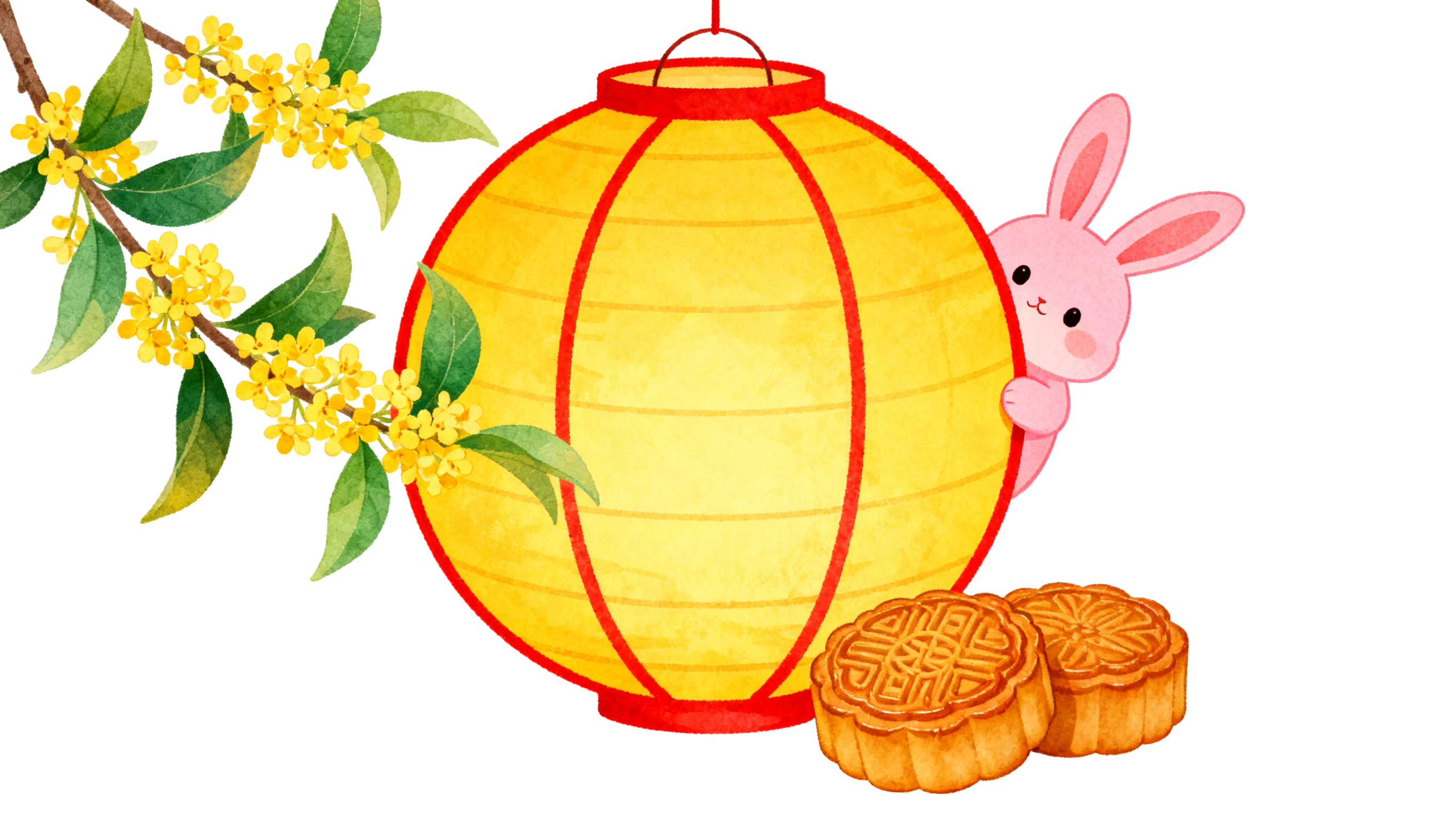 中秋节玉兔灯笼可商用素材