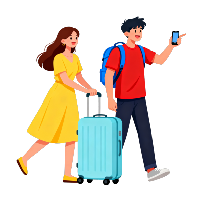国庆节旅行商用插图