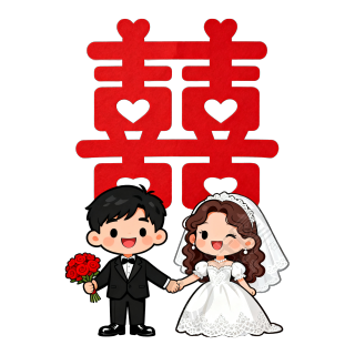 红色囍字高清插图