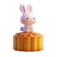 3D可爱玉兔插画