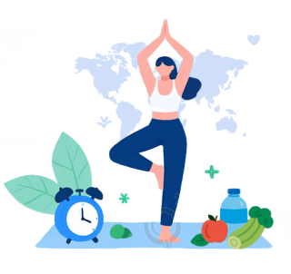 运动健身女生创意插画