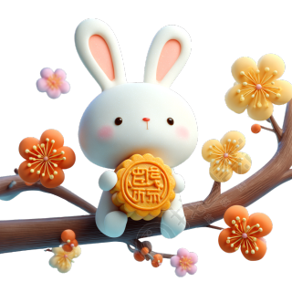 3D可爱玉兔元素