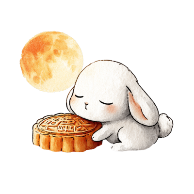 中秋节卡通兔子插图