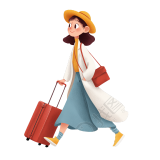 女孩国庆节旅行插图