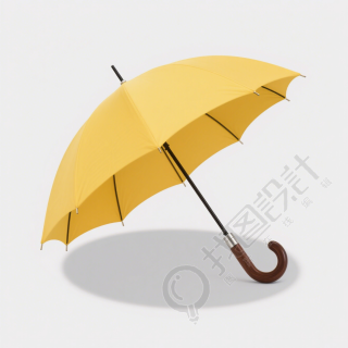 明黄色雨伞创意设计元素