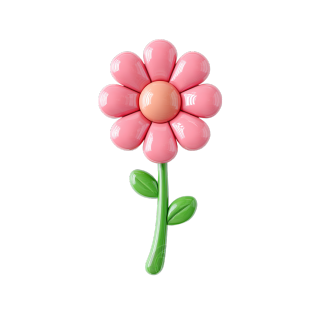 3D粉色花朵插画