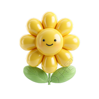 3D花卉黄色元素