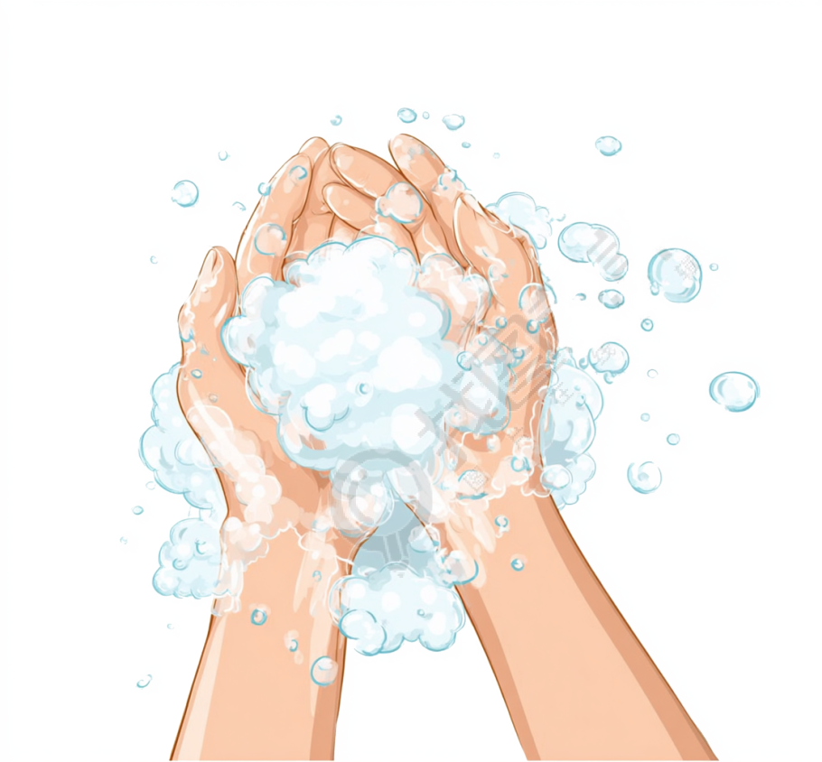 洗手卡通插画