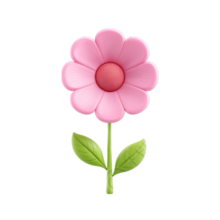 3D粉色花朵插图