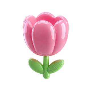 3D粉色花朵PNG素材
