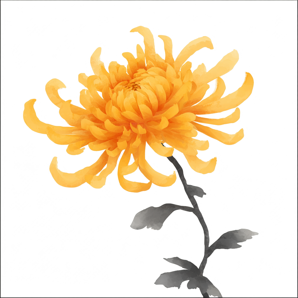 黄色菊花矢量插图