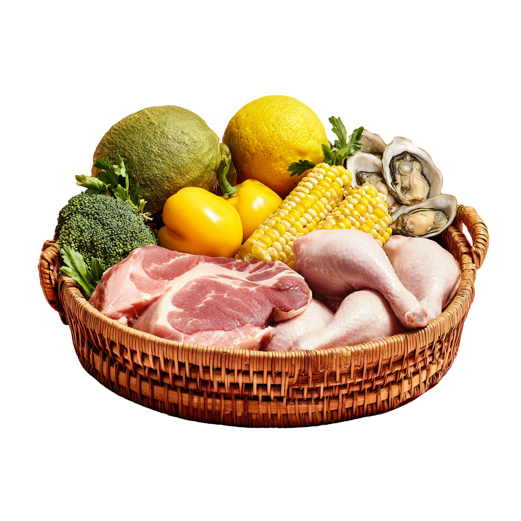 蔬菜肉类食品安全插画