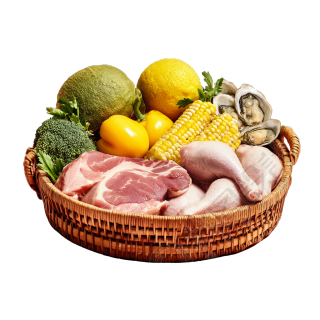 蔬菜肉类食品安全插画