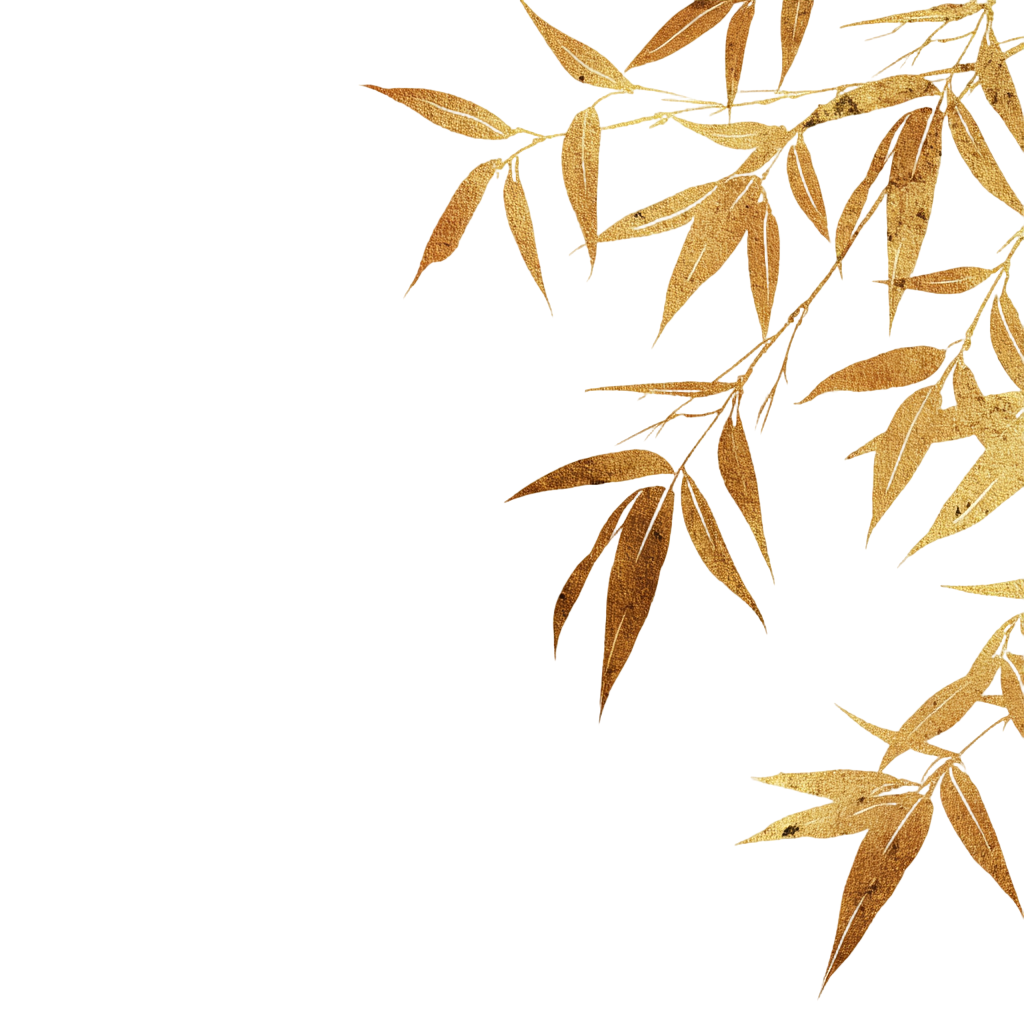 金箔质感竹叶元素