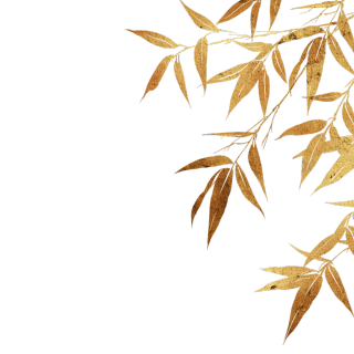 金箔质感竹叶元素