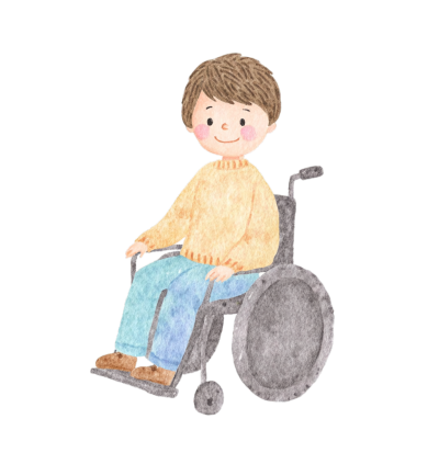 轮椅男孩残疾人日插画