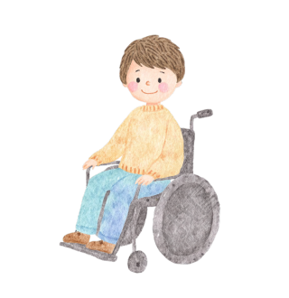 轮椅男孩残疾人日插画