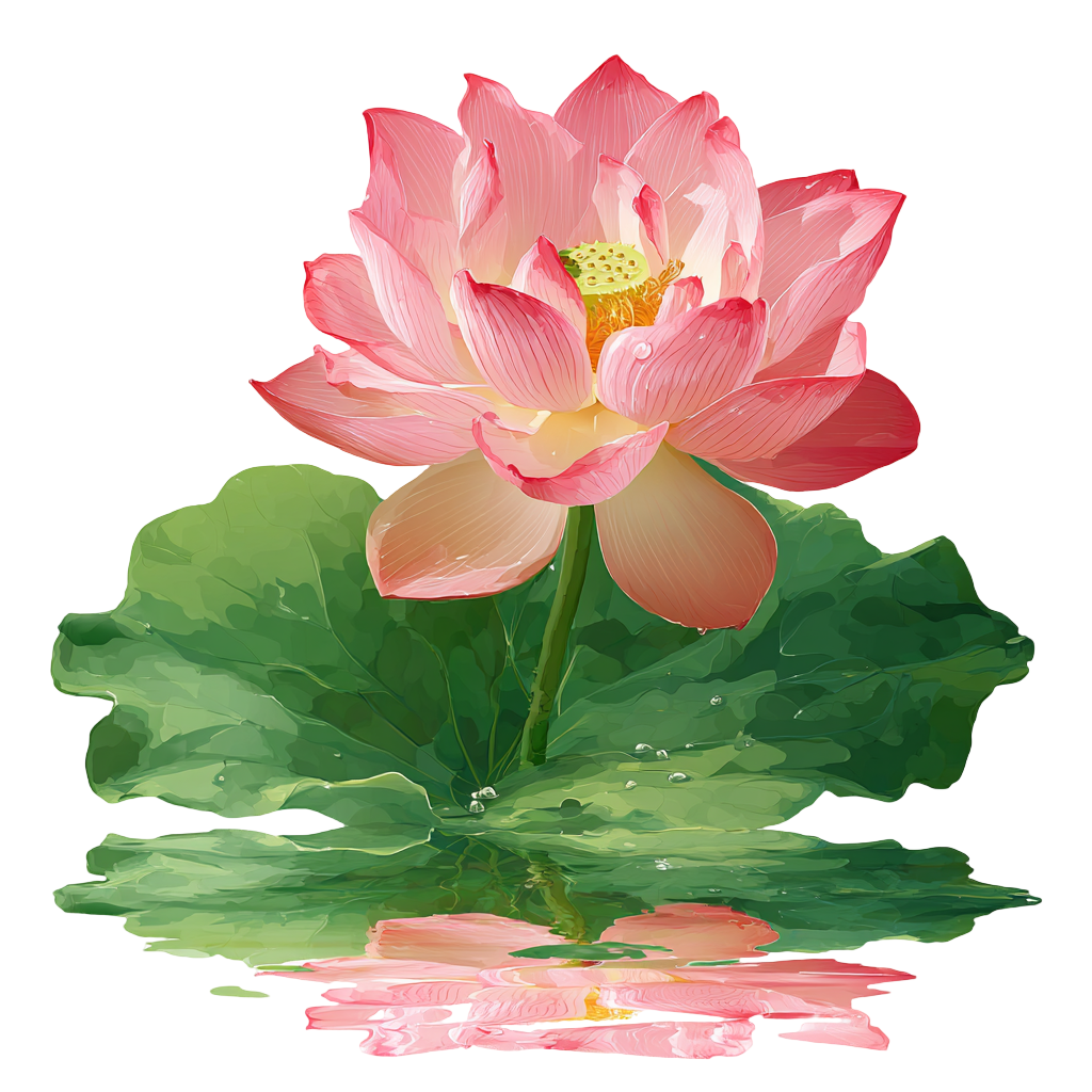 粉色荷花插画