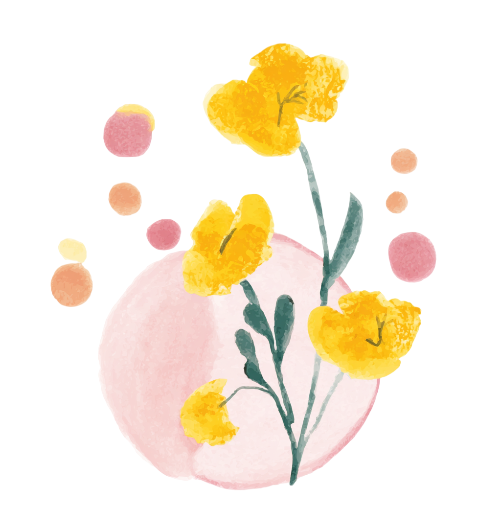 水彩简约花束插画
