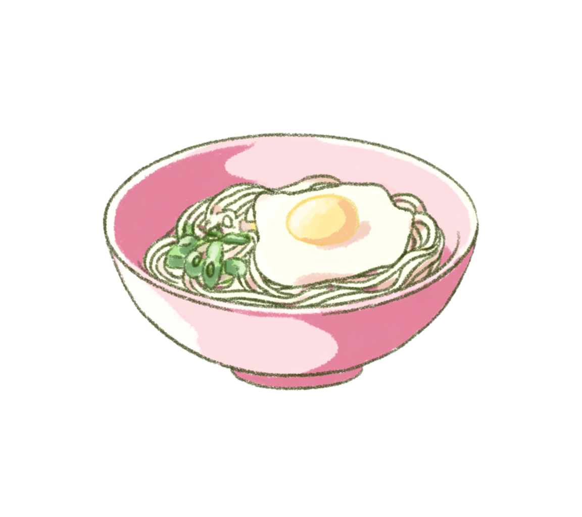 一碗凉面卡通插图