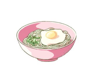 一碗凉面卡通插图