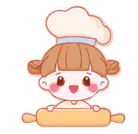 可爱小女孩带厨师帽插图