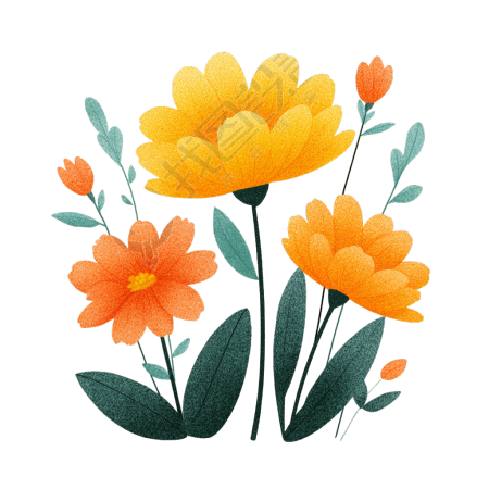 简约花朵装饰插图