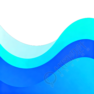 蓝色曲线渐变装饰插画