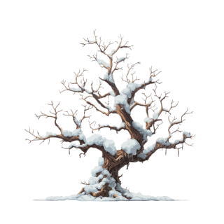 雪顶枯树霜降元素