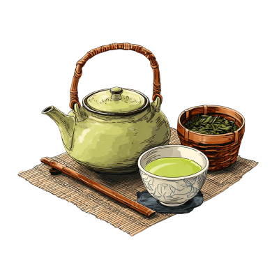 重阳节饮茶PNG素材