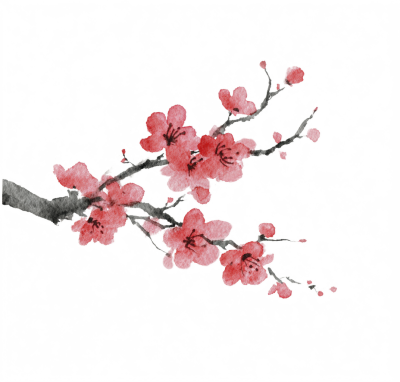 梅花水墨风素材