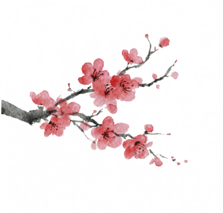 梅花水墨风素材