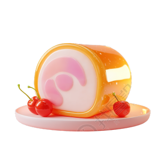 火腿卡通美食插图